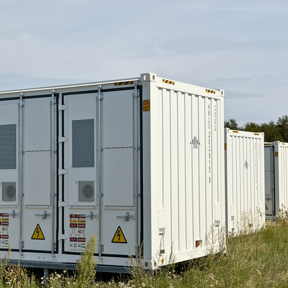 Battericontainere på et dansk site